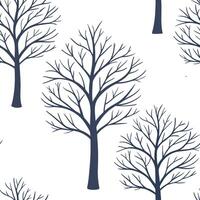 Winter trees seamless pattern with snow covered branches and icy textures for a peaceful cold season design concept as Serene winter trees pattern with snow covered branches and fr Cleans vector