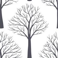 Winter trees seamless pattern with bare branches light frost and delicate snowflakes for a minimal winter design concept as Minimalist winter trees pattern with bare branches light Cleans Set 2 vector
