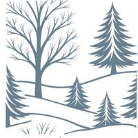 Winter trees seamless pattern with frosted pine trees and light snowfall for a subtle cool seasonal design concept as Cool winter trees pattern with frosted pine trees and light sn Cleans vector