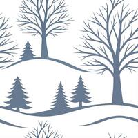 Winter snow seamless pattern with snow covered trees frosty branches and sparkling snowflakes for a magical winter look concept as Magical winter snow pattern with snow covered tre Cleans Set 3 vector
