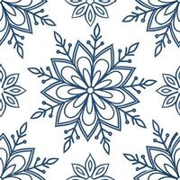 Winter snowflake seamless tile pattern with intricate designs and icy blue tones for serene home decor concept as Intricate snowflake designs and icy blue tones arranged seamlessly Clean vector