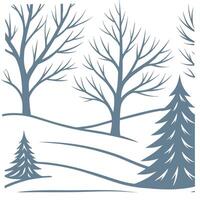 Winter snow seamless pattern with snow covered trees frosty branches and sparkling snowflakes for a magical winter look concept as Magical winter snow pattern with snow covered tre Cleans vector