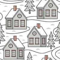 Winter snow seamless pattern with snow covered trees frosty branches and sparkling snowflakes for a magical winter look concept as Magical winter snow pattern with snow covered tre Cleans Set 2 vector