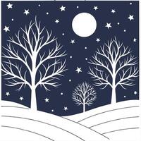 Winter nights seamless pattern with moonlit snow starry skies and icy textures for a cool magical winter night design concept as Cool winter night pattern with moonlit snow starry Cleans Set 2 vector