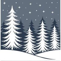 Winter nights seamless pattern with frosty trees soft snowflakes and quiet night skies for a calm reflective atmosphere concept as Calm winter night pattern with frosty trees soft Cleans vector