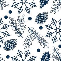 Winter holidays seamless tile pattern with snowflakes and holiday symbols for festive decor concept as Snowflakes and various holiday symbols arranged seamlessly to create festive Clean vector