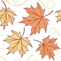 Whimsical autumn leaves seamless pattern with swirling leaf shapes and soft gradients for a dreamy fall effect concept as Dreamy autumn leaves pattern with swirling shapes and soft Cleans vector