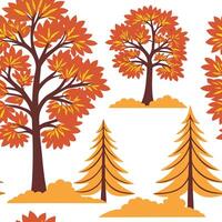 Warm autumn trees seamless tile pattern with chestnut and fir trees for inviting seasonal decor concept as Chestnut and fir trees arranged seamlessly to create warm and inviting se Clean Set 3 vector