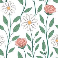 Vintage spring garden seamless pattern with peonies and irises for nostalgic garden spaces concept as Nostalgic peonies and irises seamlessly patterned for a vintage inspired sprin Clean vector
