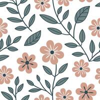 Vintage inspired summer flowers seamless pattern with faded floral prints and soft muted colors for a nostalgic feel concept as Nostalgic summer flower pattern with vintage floral Cleans vector