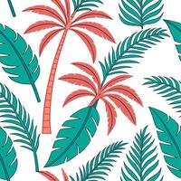 Vibrant summer leaves seamless pattern with banana leaves and tropical greenery for bold summer vibes concept as Bold banana leaves and tropical greenery arranged in a seamless til Clean Set 2 vector