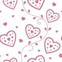 Valentine hearts and love quotes seamless tile pattern with elegant scripts and romantic hues for sentimental decor concept as Elegant script love quotes and romantic hearts arrang Cleans vector