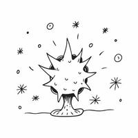 Unique Snowflake Among Flakes concept as A single unique snowflake stands out among numerous snowflakes in a dreamy background offering ample space for text or graphics symbolizing Cleans vector