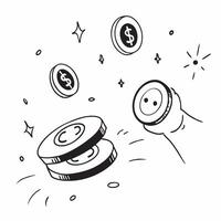 Unique Coin Among Coins concept as A single unique coin stands out among numerous coins in a dreamy background offering ample space for text or graphics symbolizing value and uniqu Cleans vector