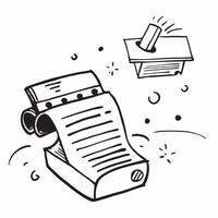 Typewriter with Obsolete Certificate and Dusty Paper concept as A typewriter with an obsolete certificate and dusty paper set against a whimsical background offering ample space fo Cleans vector