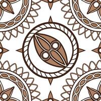 Tribal patterns seamless design with earthy earth tones and interwoven lines for a grounded natural look concept as Earth toned tribal patterns with interwoven lines for a grounded Cleans vector
