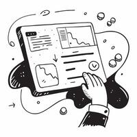 Trainer with Screen and Infographics concept as An image of a trainer with a screen and infographics set against a dreamy background offering ample space for text or graphics symbo Cleans vector