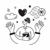Therapist with Heart and Mind concept as An image of a therapist with a heart and mind symbol set against a dreamy background offering ample space for text or graphics symbolizing Cleans vector
