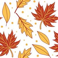 Thanksgiving leaves seamless pattern with rich autumn colors of red orange and yellow for a warm harvest inspired look concept as Warm Thanksgiving pattern with red orange and yell Cleans Set 15 vector