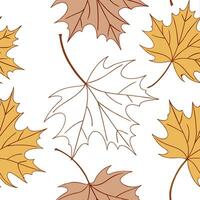 Thanksgiving leaves seamless pattern with rich autumn colors of red orange and yellow for a warm harvest inspired look concept as Warm Thanksgiving pattern with red orange and yell Cleans Set 7 vector