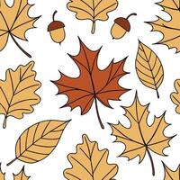 Thanksgiving leaves seamless pattern with rich autumn colors of red orange and yellow for a warm harvest inspired look concept as Warm Thanksgiving pattern with red orange and yell Cleans Set 6 vector