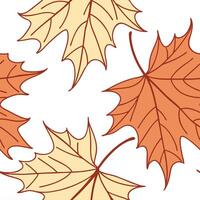 Thanksgiving leaves seamless pattern with rich autumn colors of red orange and yellow for a warm harvest inspired look concept as Warm Thanksgiving pattern with red orange and yell Cleans Set 2 vector