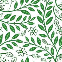 Textured spring garden seamless pattern with greenery and vines for a lush nature inspired theme concept as Seamless greenery and vine elements arranged for a lush spring garden lo Cleans vector