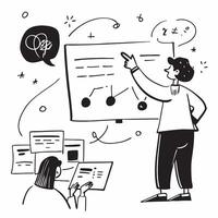 Team Leader with Whiteboard and Markers concept as A team leader using a whiteboard and markers set against a whimsical background offering ample space for text or graphics symboli Cleans Set 2 vector