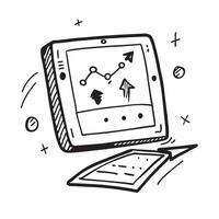 Tablet Showing Financial Chart concept as A tablet displaying a financial chart interface set against a plain background to provide room for additional text or images in Photo Sto Cleans vector