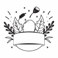 Table setting with fall leaves and acorns with copy space concept as A table setting featuring fall leaves and acorns symbolizing Thanksgiving decor with ample blank space for tex Cleans vector
