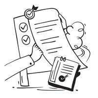Supplier Quality Engineer with Checklist and Certificate concept as An image of a supplier quality engineer with a checklist and certificate set against a whimsical background offe Cleans vector
