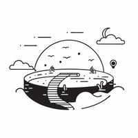 Sunset and Relaxation concept as A sunset view with a relaxation area set against a dreamy background offering ample space for text or graphics symbolizing the end of the workday a Cleans vector