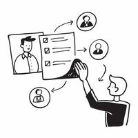 Supervisor with new hire orientation concept as A supervisors profile blended with new hire orientation activities symbolizing the integration of new employees Ideal for business Cleans vector