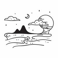 Sunrise and Moonset Over River concept as A timelapse view of sunrise and moonset over a river set against a dreamy background offering ample space for text or graphics symbolizing Cleans vector