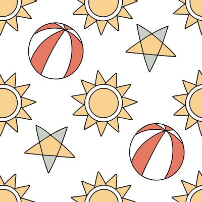 Summer bright seamless pattern with abstract sun shapes and geometric color blocks for a modern summer aesthetic concept as Modern summer pattern with abstract sun shapes and geome Cleans