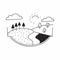 Summer and Winter Park concept as Half tone summer and winter park landscape offering ample space for text or graphics symbolizing leisure and change in Photo Stock Concept Cleans vector
