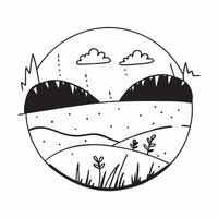 Summer and Winter Meadow concept as Half tone summer and winter meadow landscape offering ample space for text or graphics symbolizing vibrancy and stillness in Photo Stock Concep Cleans vector