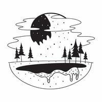 Summer and Winter Forest concept as Half tone summer and winter forest landscape offering ample space for text or graphics symbolizing vibrancy and dormancy in Photo Stock Concept Cleans vector