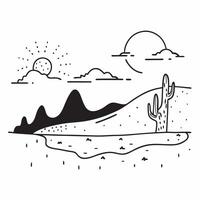 Summer and Winter Desert concept as Half tone summer and winter desert landscape offering ample space for text or graphics symbolizing resilience and adaptation in Photo Stock Con Cleans vector