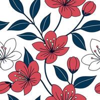 Summer flowers seamless pattern with rich color contrasts and vibrant petals for a bold artistic summer style concept as Artistic summer flower pattern with rich color contrasts an Cleans vector