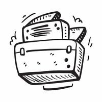 Suitcase icon with copy space on a blue background concept as A image of a suitcase icon with ample copy space on a blue background perfect for travel and vacation themed vi Cleans vector