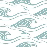 Subtle summer waves seamless pattern with soft undulating lines and muted tones for a peaceful coastal effect concept as Peaceful coastal waves pattern with soft undulating lines a Cleans vector
