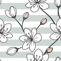 Subtle summer seamless pattern with light stripes and gentle flower details for a refined elegant style concept as Refined summer pattern with light stripes and subtle flower detai Cleans vector