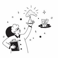 Student with Books and Science Experiment concept as A student holding books and conducting a science experiment set against a dreamy background offering ample space for text or gr Cleans Set 2 vector