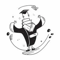 Student with Books and Graduation Gown concept as A student holding books and wearing a graduation gown set against a whimsical background offering ample space for text or graphics Cleans vector
