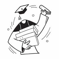 Student with Books and Graduation Gown concept as A student holding books and wearing a graduation gown set against a whimsical background offering ample space for text or graphics Cleans Set 2 vector