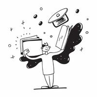 Student with Books and Computer concept as A student holding books and using a computer set against a dreamy background offering ample space for text or graphics symbolizing the ba Cleans Set 2 vector