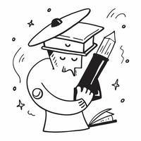 Student with Books and Graduation Cap concept as A student holding books and wearing a graduation cap set against a dreamy background offering ample space for text or graphics symb Cleans vector