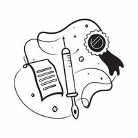 Sterile Surgical Instruments with Certificate and Badge concept as Sterile surgical instruments with a certificate and an ISO badge set against a dreamy background offering ample s Cleans vector
