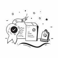 Sterile Medical Facility with Certificate and Seal concept as A sterile medical facility with a certificate and a seal set against a dreamy background offering ample space for text Cleans vector
